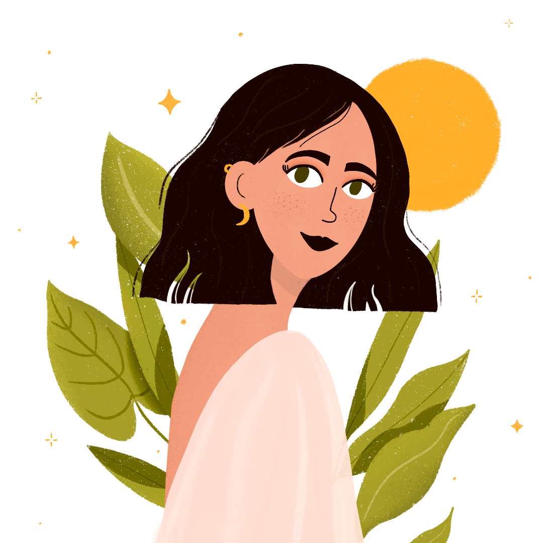 Illustration de Sarah Deiss Veiniere avec des fleurs et un soleil